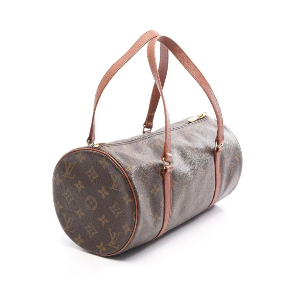 Louis Vuitton leather Papillon brown handbag Monogram canvas Brown